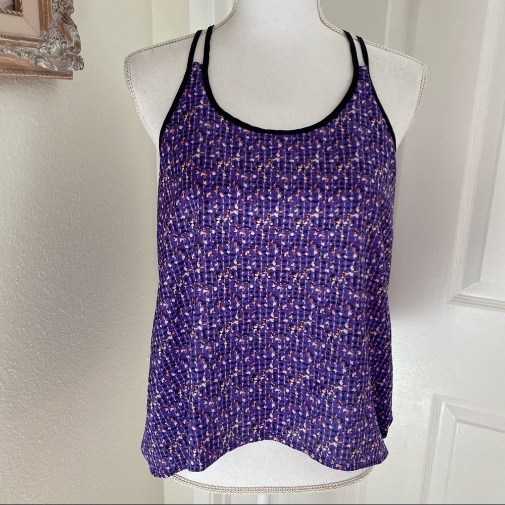 I Love H81 Purple Splatter Print Cami Tank Sz Small